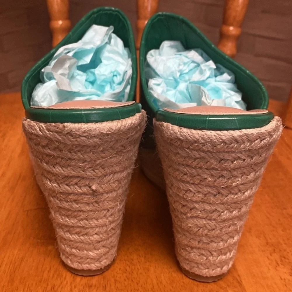 - ALLEGRA K kerri green 4” platform Espadrilles slides